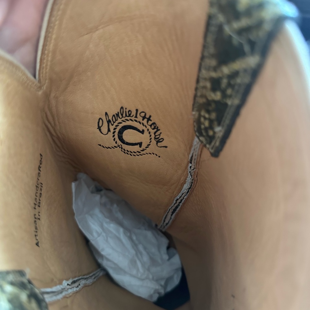 Women’s Snake Print Mid-Calf Western Boots -yellow - Picture 3 of 6